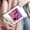 thumbnail image 3 of Pratyus Tote Bag Pink Love Cosmetic Bag with Hearts Bubbles Annabel Kidston Theme Travel Essentials Ladies Accessories White, 3 of 6