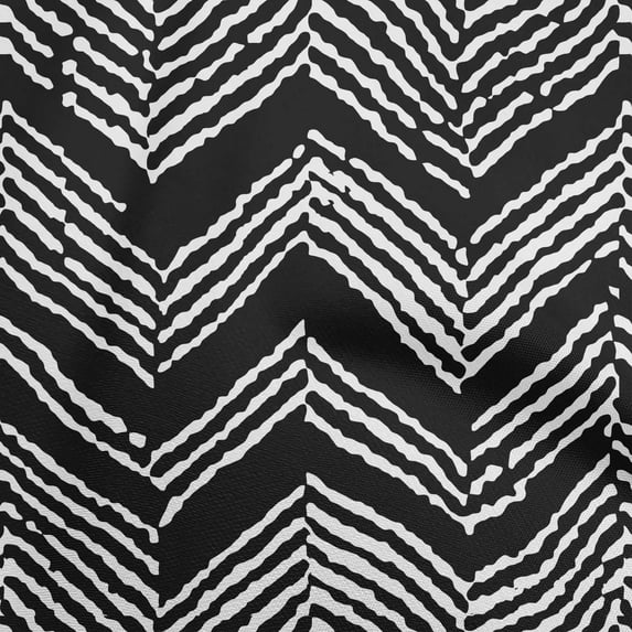 oneOone Georgette Viscose White Fabric Geometric Fabric For Sewing Printed Craft Fabric By The Yard 42 Inch Wide