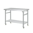 thumbnail image 1 of GloryStar Table Pliante Commerciale en Acier Inoxydable, Capacité de 920 Lb, Tablette Inférieure Réglable pour Traiteur, Cuisine, Atelier, 1 of 7