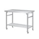 thumbnail image 2 of QinaQin Mesa plegable de acero inoxidable de uso rudo con capacidad de 920 lb, repisa ajustable para restaurante, cocina o uso doméstico, 2 of 7