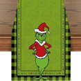thumbnail image 1 of Grinch Decor Grinch Christmas Decorations Bathroom Grinch Christmas Decorations Linen Green Christmas Table Runner Merry Tablecloth Christmas Xmas Holiday Table Decorations, 1 of 4