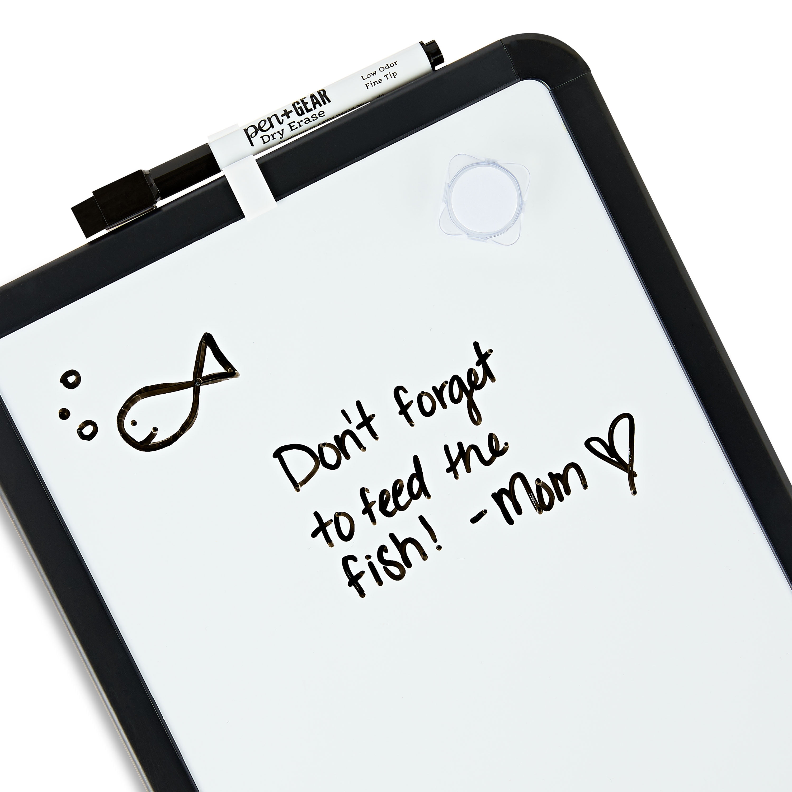 Pen+Gear Magnetic Dry Erase Whiteboard, 8.5" x 11", Rich Black, for School & Office