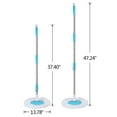 thumbnail image 3 of Spinning Mop Pole Handle Replacement 360° Rotating Cleaning Tool with 2 Mop Heads,Suit for Press-Type Buckets, 3 of 7