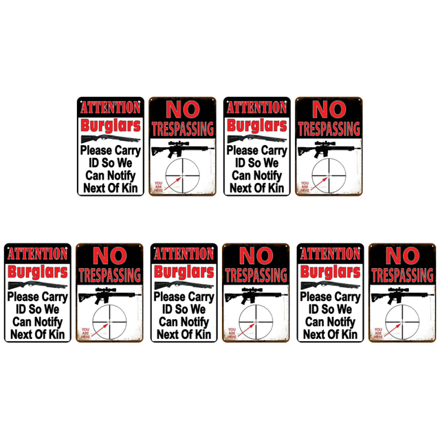 Placa Metal Vintage Advertencia Pintura Hierro Rectangular Del 20x30cm 2 Uds.