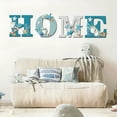 thumbnail image 2 of LAMIRO Room Decor Wood Home Sign Coastals Blue Starfish Beach Theme Sign for Home Letters Hanging Wall Decor Art Signs for Living Room Kitchen Bedroom Decor Apartment Decor, 2 of 4