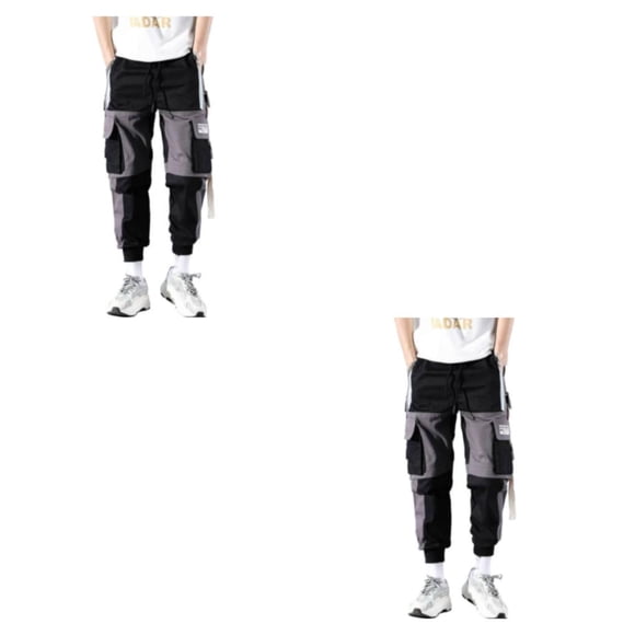 Sonducket Pantalones casuales para hombre de amplia aplicación - Pantalones harén multiusos y elegantes Poliéster cómodo D264black M D264negro METRO 2Conjunto