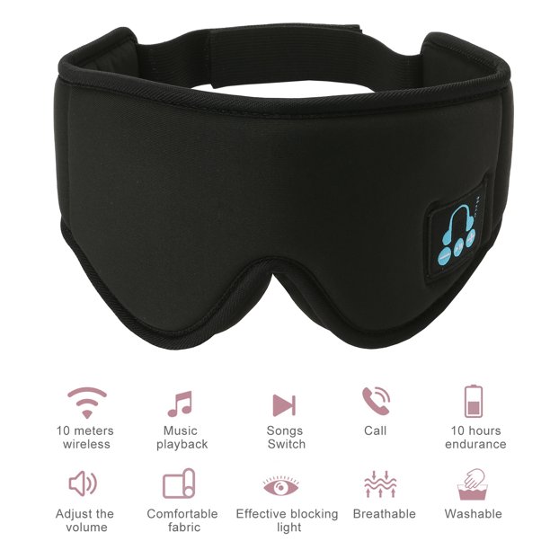 leyfeng Música inalámbrica Máscara para los ojos 3D BT Máscara para dormir Auriculares para dormir con micrófono Llamadas Música con manos libres