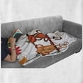 thumbnail image 6 of Monkey Soft Flannel Fleece Throw Blanket, Cartoon Style Illustration with Animals Sitting on a Branch on Flowers Background, Cozy Plush for Indoor and Outdoor Use, 50" x 70", Multicolor, by Ambesonne, 6 of 6