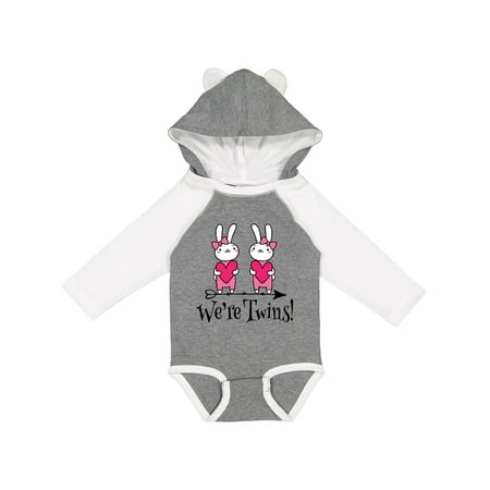 

Inktastic Twin Girl Gift Bunny Rabbit Gift Baby Girl Long Sleeve Bodysuit