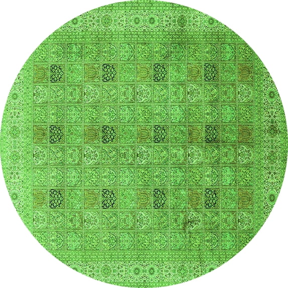 Ahgly Company Indoor Round Persian Green Traditional Area Rugs, 8' Round