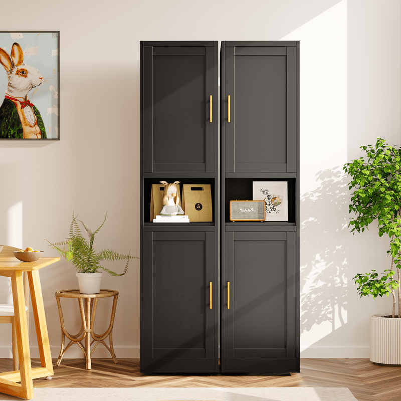 19.7"W Freestand Metal Tall and Thin Narrow Storage Cabinet for Kitchen Bathroom Living Room