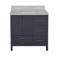 thumbnail image 4 of California 36" Bathroom Vanity with Marine Gray Cabinet and Carrara Marble Top, 4 of 6