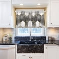 thumbnail image 5 of Yayeee Kitchen Curtains Tier Pair Light Filtering 27"x36" Rod Pocket Short Cafe Window Panel, Gray Hexagons, 5 of 7
