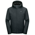 thumbnail image 3 of Little Donkey Andy Men's Waterproof Jacket with Removable Hood，Fleece Lined Warm Rain Jacket for Hiking, Skiing Black XL, 3 of 8