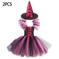 thumbnail image 3 of Disfraz de bruja morada para niñas, vestido de malla con cola, disfraz de Maléfica de lujo para niñas, fiesta de Halloween, ropa de cosplay de Disney para niños de 2 a 12 años, 3 of 5