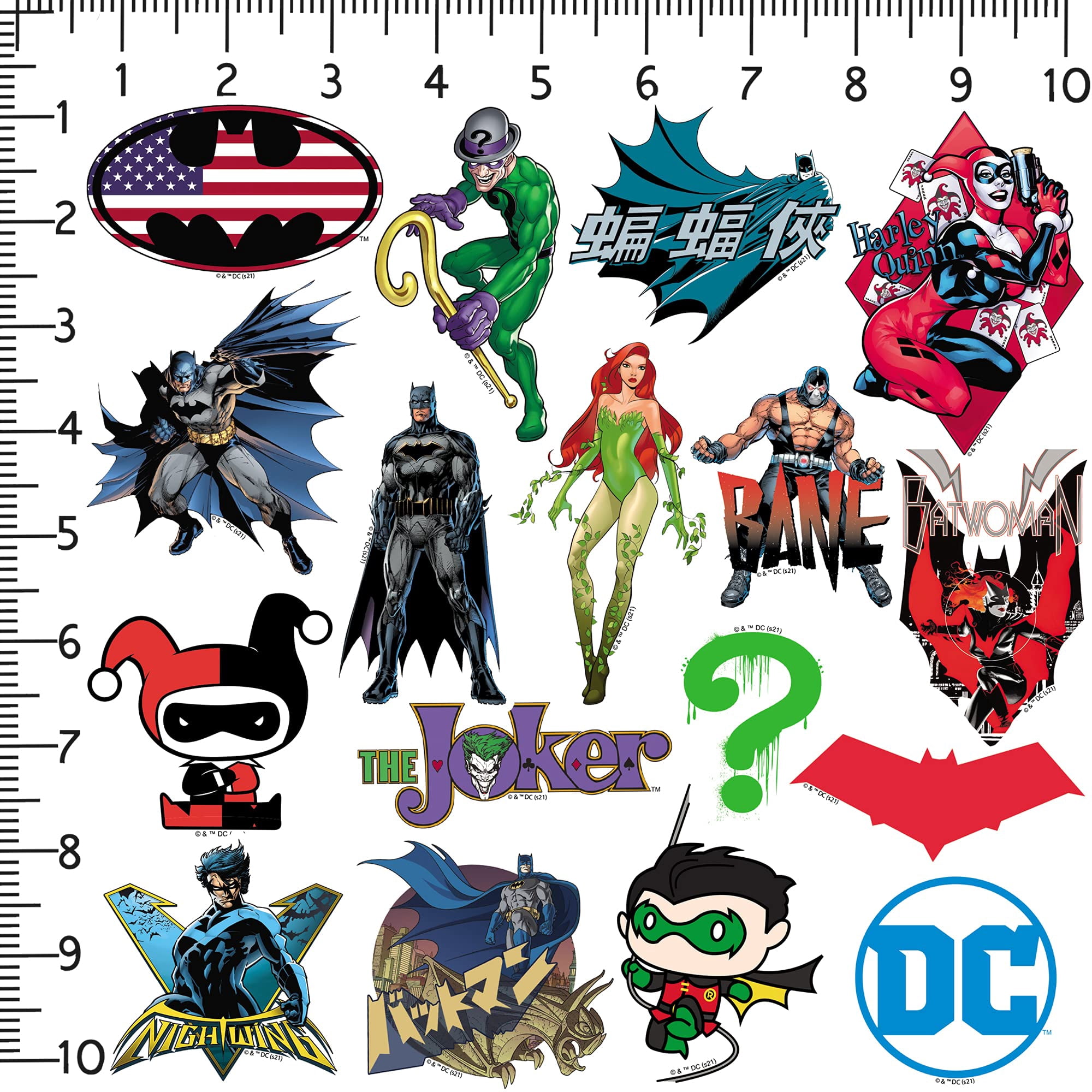 Batman Sticker Pack 100ct Bundle  DC Super Hero Die-Cut Vinyl Large Deluxe Decals for Laptop, Water Bottle, Scrapbooking, Tablet & Indoor/Outdoor Use