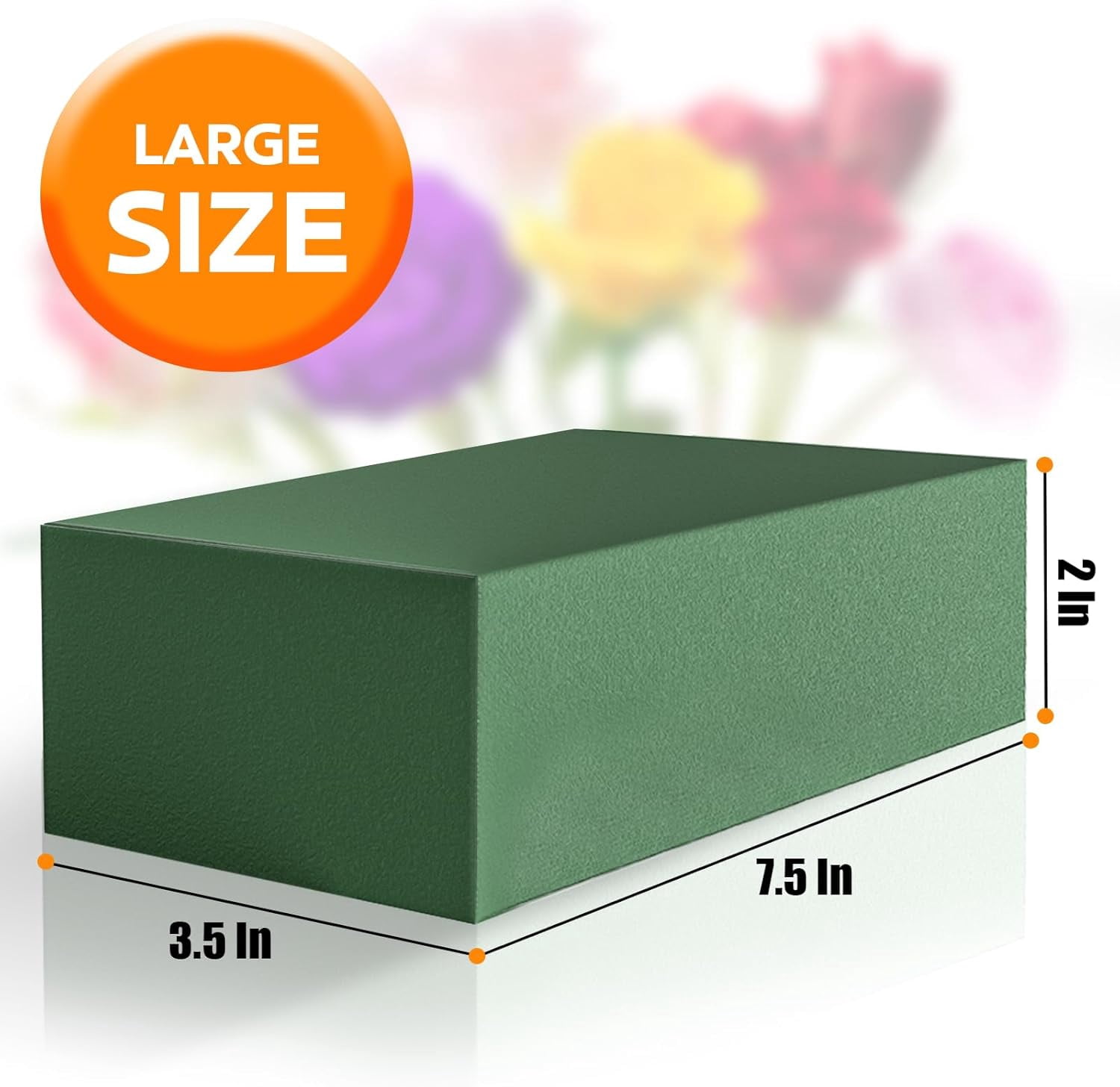 Upgraded 6 Pack Floral Flower Foam Blocks, Green Plant Foam for Flower Arrangements, Wet & Dry Florist Foam Styrofoam for Fresh and Artificial Flowers (5.5"L X 3.1"W X 1.6"H)