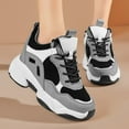 thumbnail image 6 of NOKIO Womens Chunky Platform Sneakers-Lightweight Breathable Dad Shoes, Casual Lace-Up Walking Sneakers, Comfortable Fashion Running Shoes Women Casual Shoes, 6 of 9