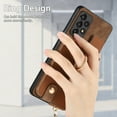 thumbnail image 4 of Dteck for Samsung Galaxy A53 5G Zipper Wallet Case, Shockproof with Card Holders Flip Premium PU Leather Card Slots with 360°Rotation Ring Stand Protective Phone Cover, brown, 4 of 8