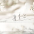 thumbnail image 4 of Rosec Jewels Natural Diamond Cat Earrings for Women - Diamond Stud Earrings - HI-SI Quality - Ready to Gift, 925 Sterling Silver, 4 of 9