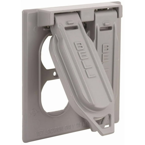 Bell Weatherproof 5148-5 2 Gang Weatherproof Duplex Receptacle Cover Gray