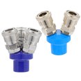 thumbnail image 1 of Miangastore Pneumatic Coupling Connector Iron Nickel Plating 2Pcs 2.8x2.8x1.2in, 1 of 8