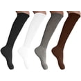 thumbnail image 2 of MDR Women and Men Slouch Socks Extra Tall/Extra Heavy Cotton Socks Made in USA Size 9-11, Pack of 1 Black 1 White 1 Gray 1 Brown, 2 of 2