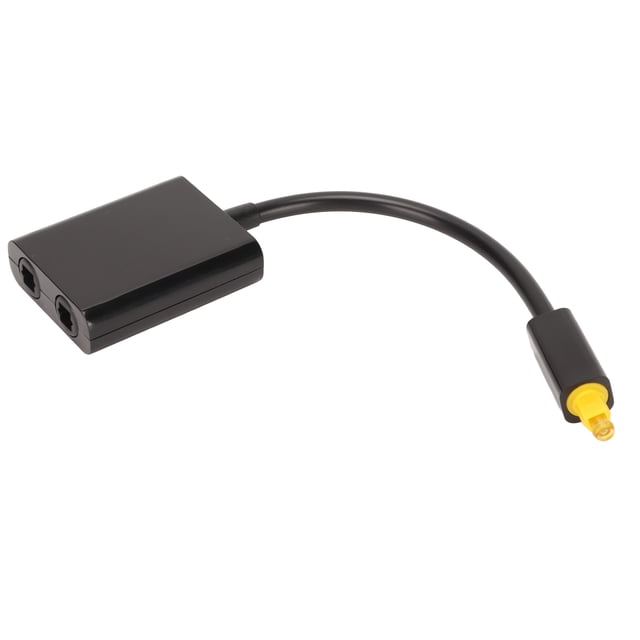 Digital Optical Cable Splitter, Flexible 1 In 2 Out Optical Fiber Sound Cord Surround Sound Stable Reduce Distortion For Computer For DVD Black