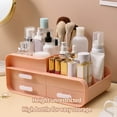 thumbnail image 3 of Desktop Cosmetic Storage Box With Convenience Exquisite Drawers Makeup Case Dustproof Plastic Multifunctional Household Skincare Holder Pink, 3 of 8