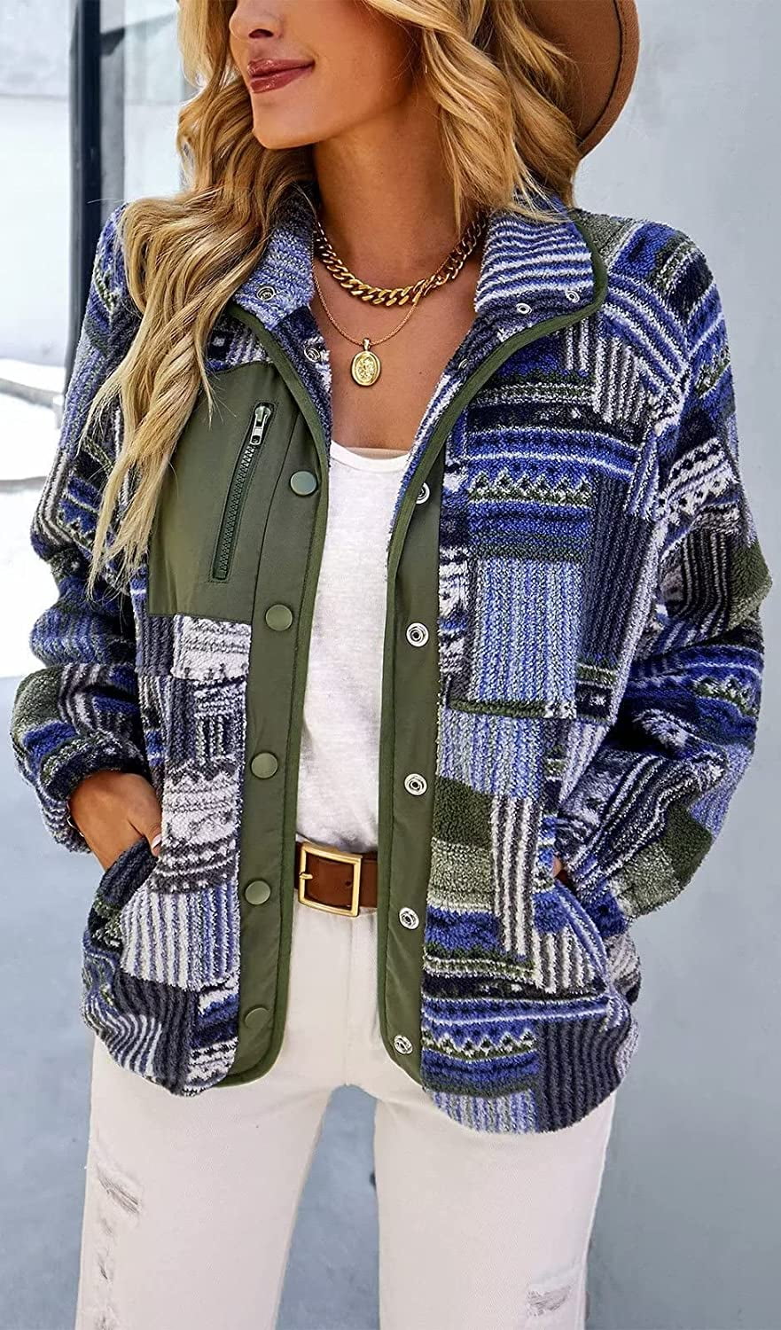 Dyegold Waffle Shirt Women Ladies Shacket Jacket Women Athletic Zip Up  Jacket Women Fluffy Fleece Oversized ​Prime Day 2023 ​Christmas ​Fleece  Jacket Women Full Zip With Hood 