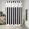 thumbnail image 6 of No Hook Shower Curtain, Black Striped Shower Curtains for Bathroom with See Through Top Window, Modern Farmhouse Black White Stripes Waterproof & Washable Bath Curtain 60"x72", 6 of 9