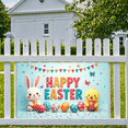 thumbnail image 5 of LUUFILx Easter Bunny Chick Happy Easter Banner Spring Festival Decoration Backdrop Colorful Eggs Photography Props Holiday Party Supplies Children's Room Decor, 5 of 7
