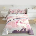 thumbnail image 2 of Manfei Kawaii Animal Unicorn Queen Comforter Set,Colorful Rainbow Bedding Sets,Gold Glitter Print Stars Bedding Comforter Set For Girls Kids,Super Cozy Room Decor Reversible,3-Piece, 2 of 8