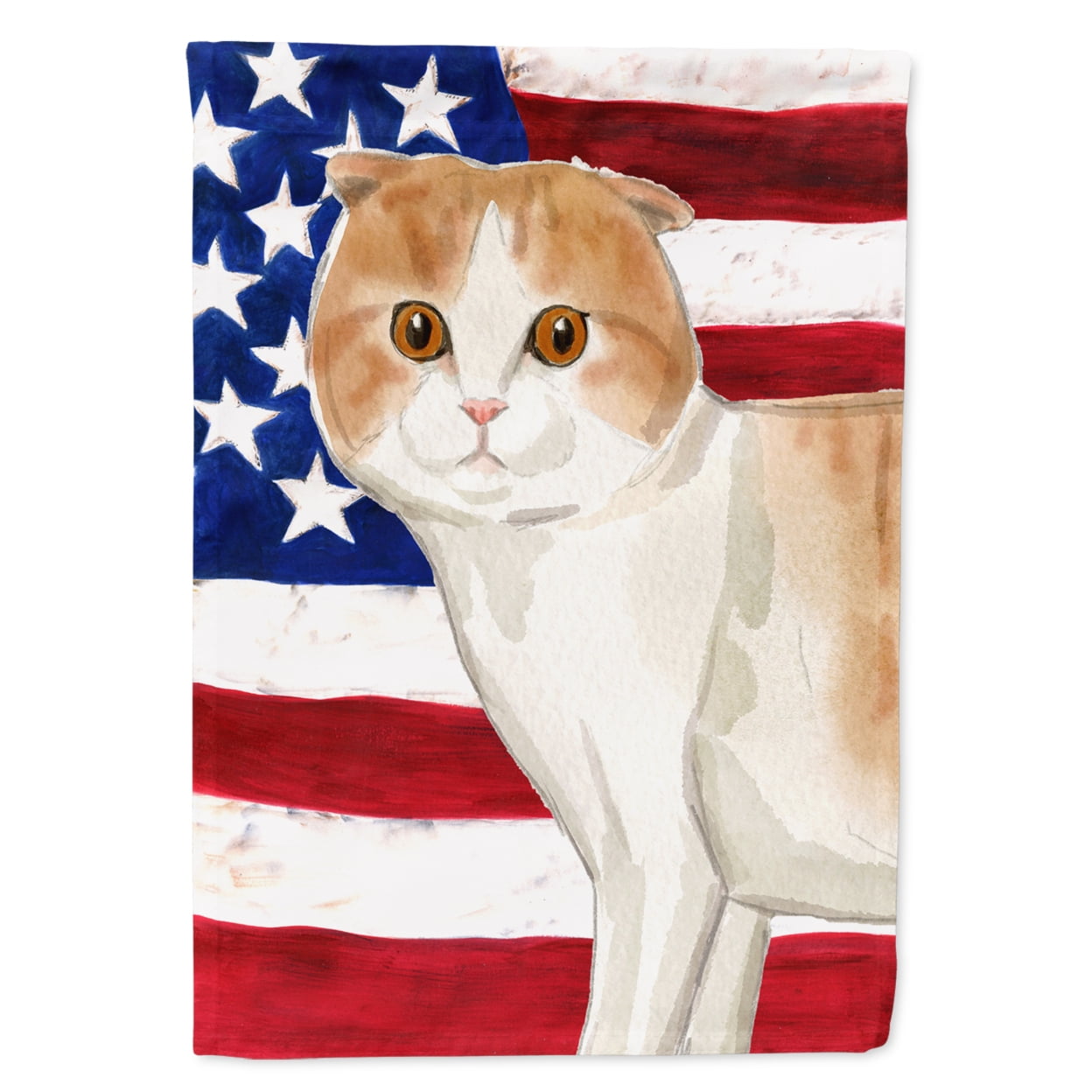 Scottish Fold American Flag Garden Flag