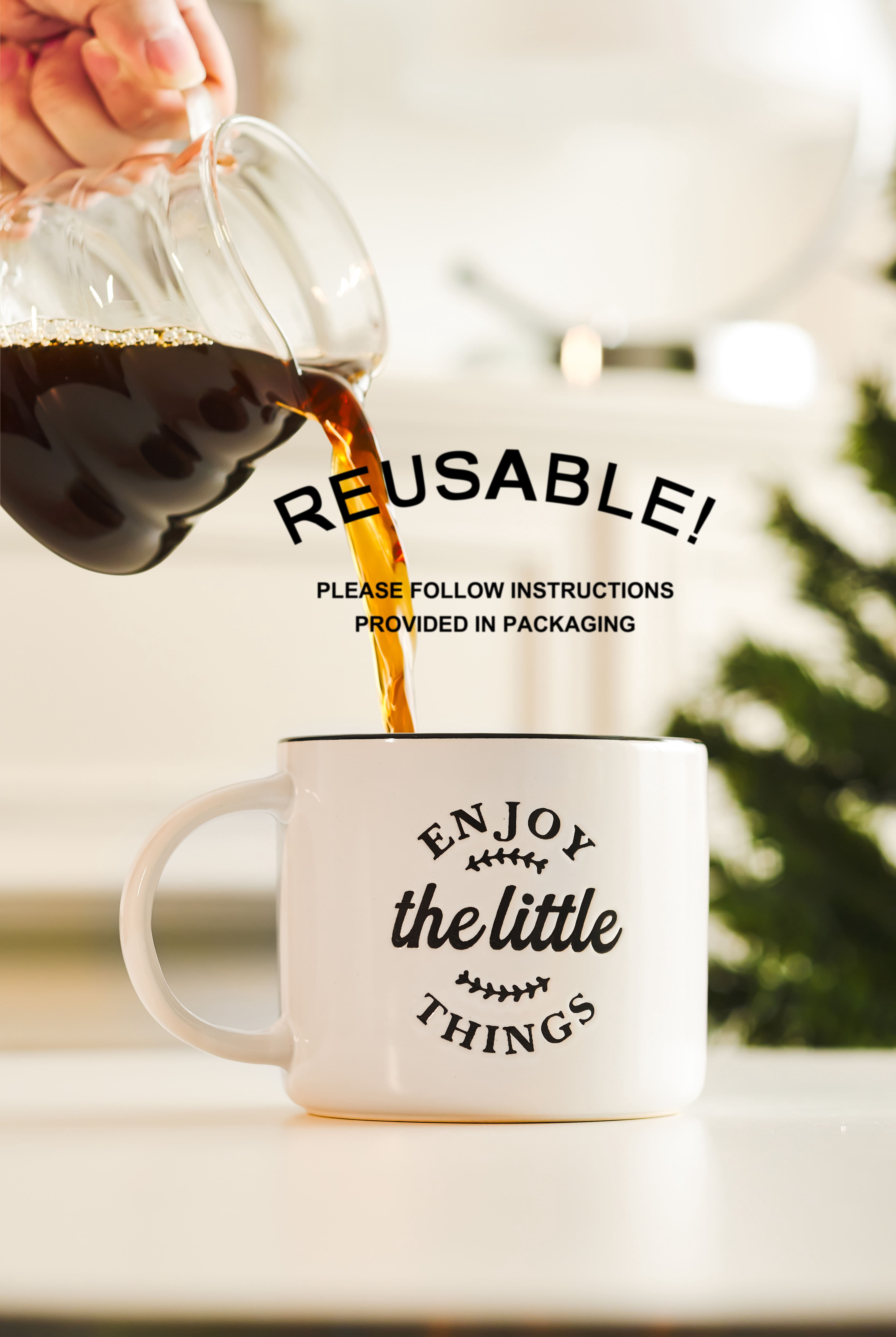 Mainstays 2-Wick 13-ounce Reusable Little Things Holiday Coffee Mug Scented Candle, Hazelnut Cream
