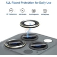 thumbnail image 6 of for Apple iPhone 12 Pro Max (6.7") Premium Camera Lens Protector Colored Edged Tempered Glass Circle Ring Rear Cover ,Xpm Camera Lens Protector [Silver], 6 of 8