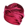 thumbnail image 2 of 1PC Women Imitation Silk Double-layer Night Cap Cross Twisted Hair Cap Headgear, 2 of 4
