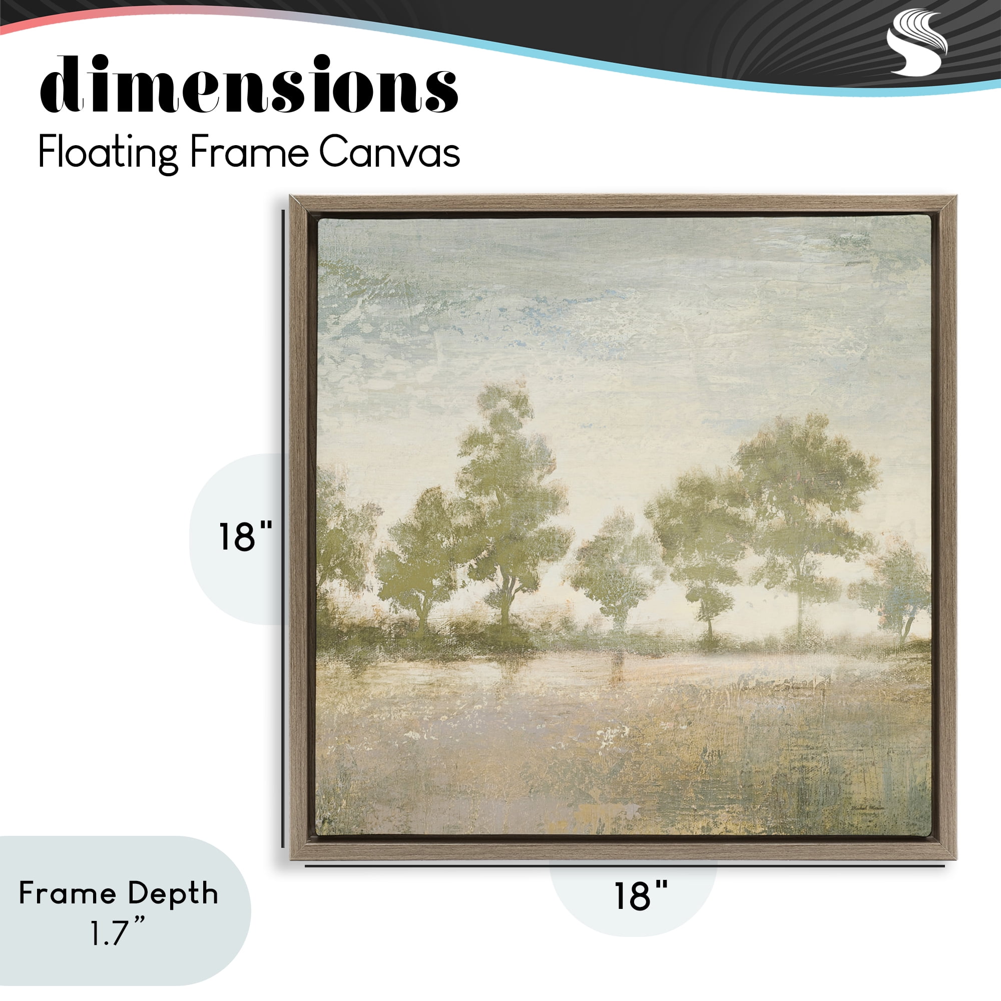 Stupell Industries Forest Light Landscape Brown Framed Floater Canvas Wall Art, design by Michael Marcon