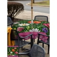 thumbnail image 6 of Square Outdoor Tablecloth with Umbrella Hole Spring Flowers Outside Table Cloth Waterproof Patio Table Cover Purple Boho Farmhouse Botanical Florals Zipper Tablecloths for Picnic Camping 60x60 Inch, 6 of 8
