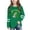 Green, variant on Girls St. Patrick's Day Dinosaur Shirt Long Sleeve T-Rex Shamrock Tee Happy St. Pat-Rex Day Green,Size 7 T