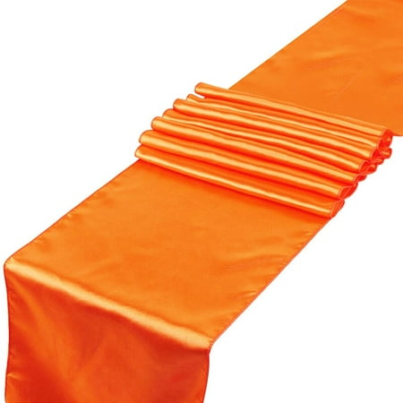 

BIT.FLY 1 Pack Coral Orange 12 X 108 Inch Long High-Grade Satin Tablecloth For Wedding Birthday Party Banquet Graduation Ceremony Engagement Tablecloth For Rectangle And Round Table