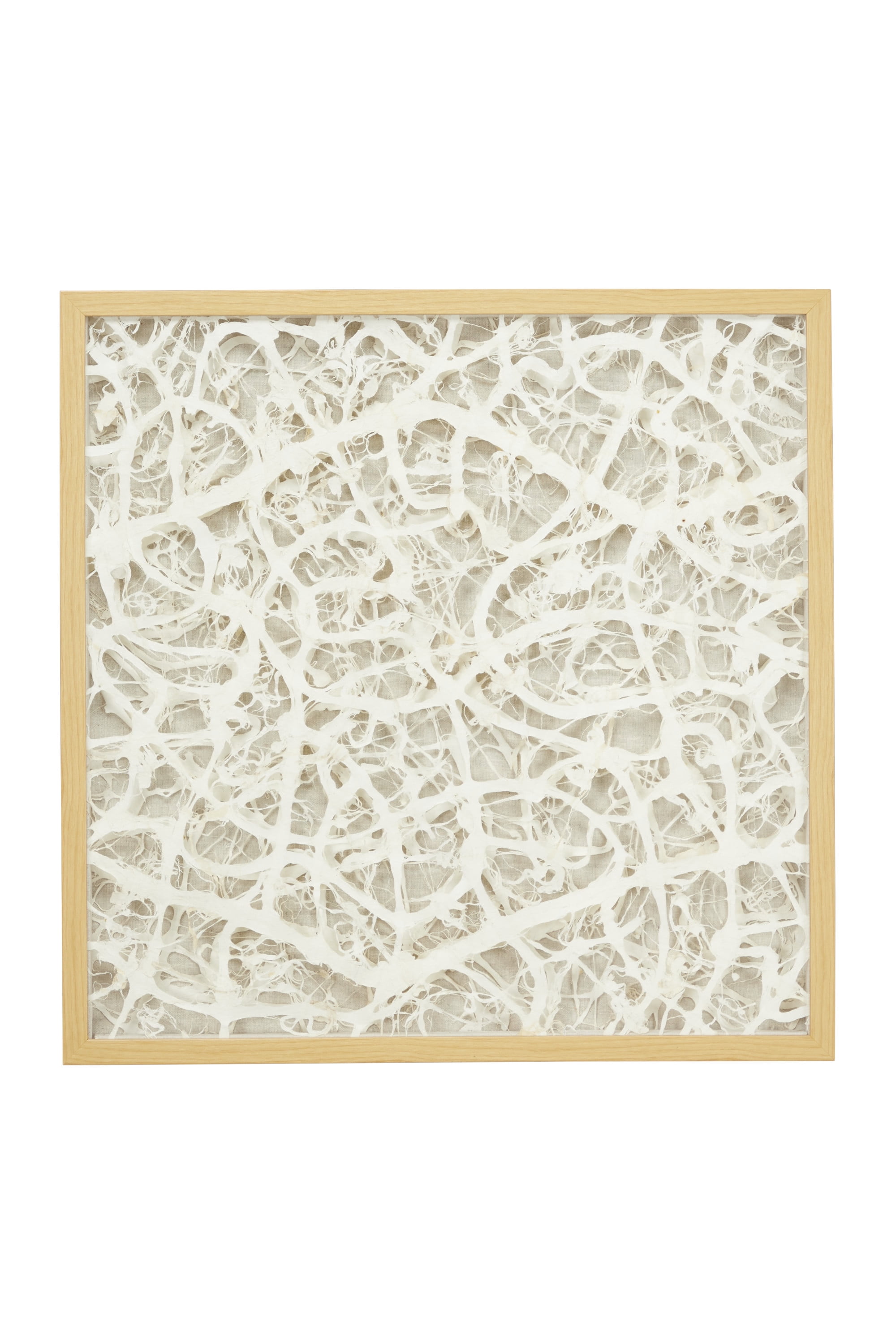 Decmode Large, Square, Modern Abstract Art White Paper Shadow Box Wall Decor, 23.5” x 23.5”