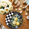 thumbnail image 2 of Summer Lemon Round Placemats Set of 8 for Dinning Tables,Heat-proof Braided Table Mats 13 Inch,Vintage Black Plaid Blue Spring Floral Washable Place Mat for Kitchen Restaurant Party Table Decor, 2 of 9