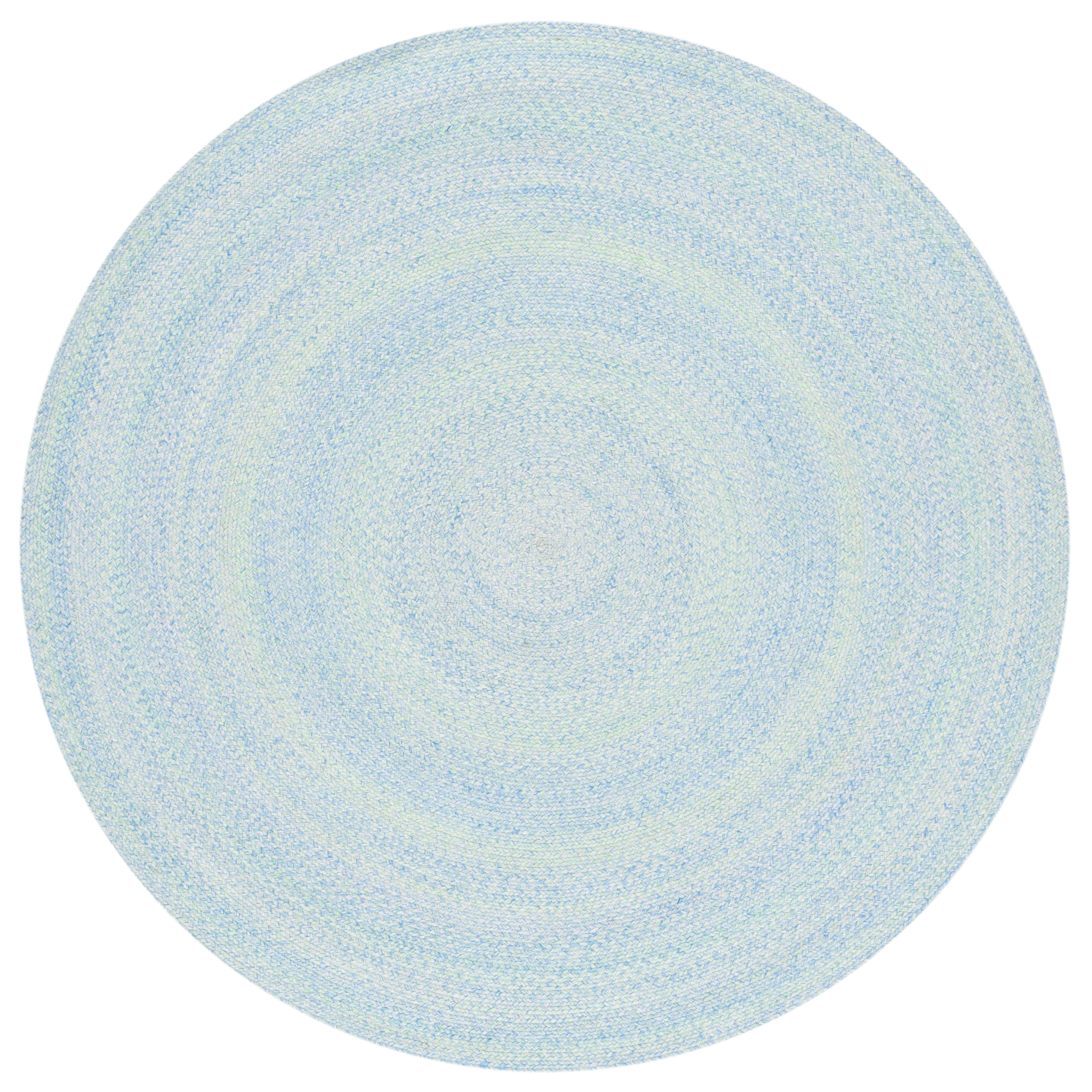 SAFAVIEH Braided Lyla Solid Polyester Reversible Area Rug, Green/Blue, 3' x 3' Round