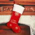 thumbnail image 2 of Vikakiooze Merry Christmas Snowflake Pattern Stockings, Knitted Hosiery Wool Hosiery Embroidered Dog'S Paw Snowflake Children'S Candy Gift Bag Red Christmas Stocking Gift Bag, 2 of 4