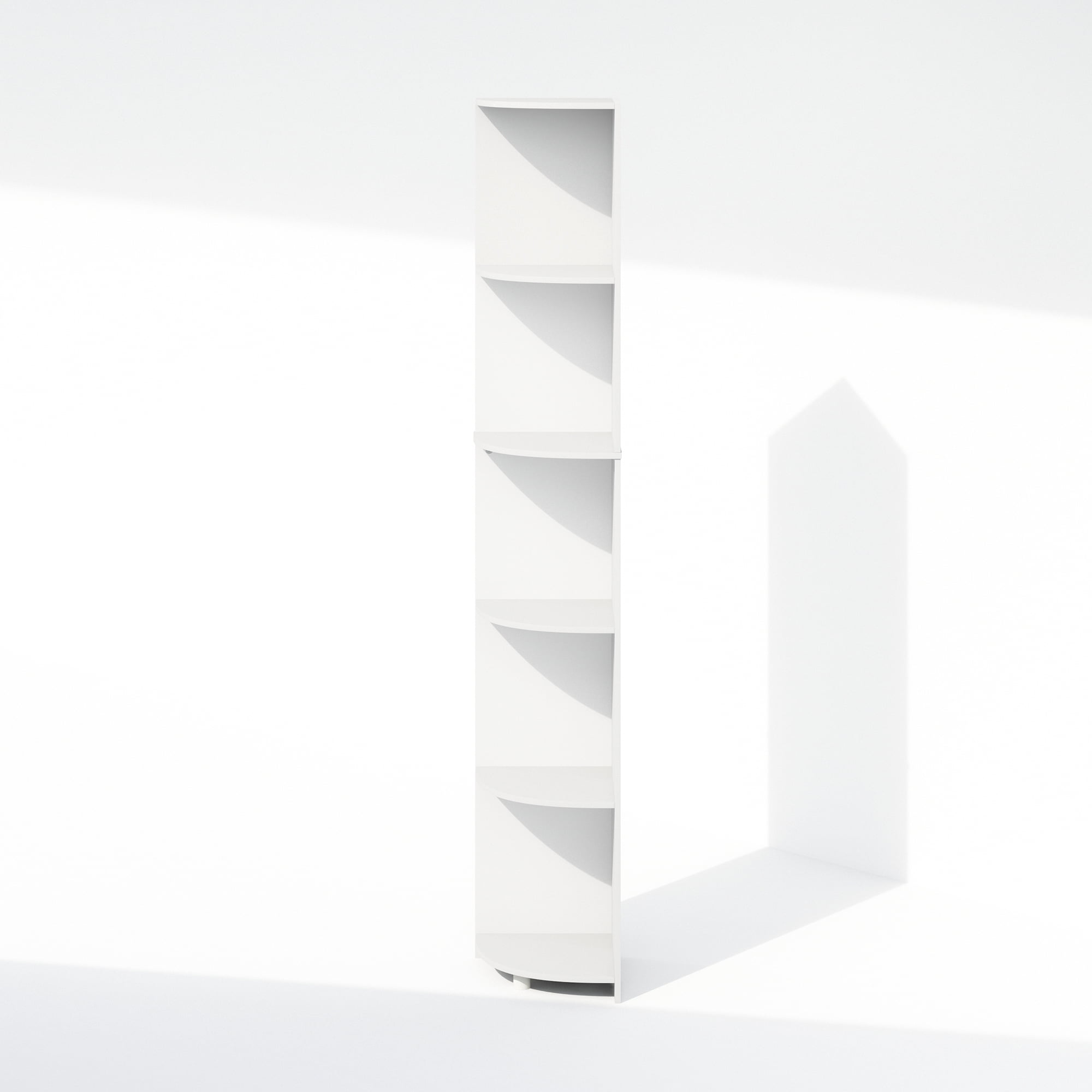 Furinno Basic 5-Tier Corner Multipurpose Standing Shelf, White