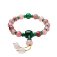 thumbnail image 2 of Museum-Approved Replica: Qing Palace "Eighteen Seeds" Handheld Mala Bracelet in Pink Crystal, 2 of 3