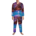 thumbnail image 3 of Balery Capybara Bathtub Fun Pijama para Hombre de Dos Piezas con Manga Larga, Conjunto de Dormir y Descanso Suave con Bolsillos-Large, 3 of 7
