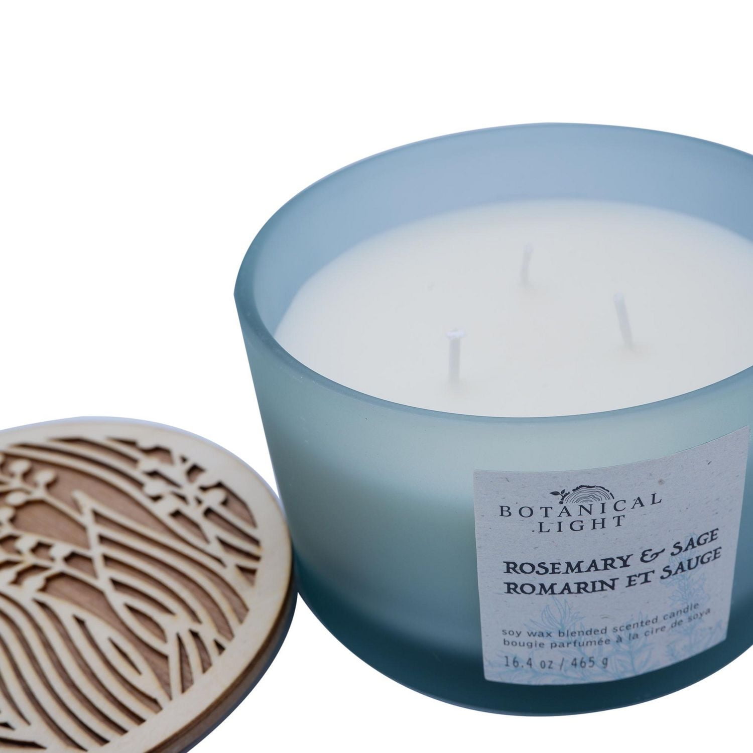 465g Romarin et sauge BOUGIE PARFUMÉE À LA CIRE DE SOYA