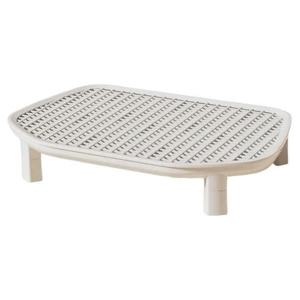 Caja de arena para gatos Step, práctica, antideslizante, reduce el seguimiento, atrapa la arena para gatitos Blanco